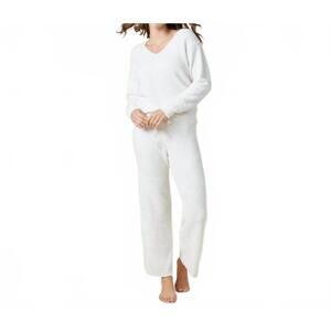 NEW SOFTIES solid marshmallow v-neck lounge set in almond